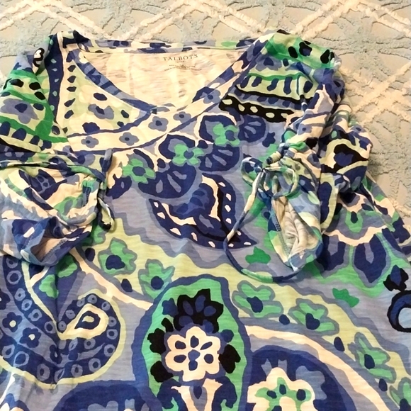 Talbots Large Petite V-neck Top - Picture 3 of 5